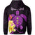 Custom Hawaii Turtle Hoodie Hawaiian Flowers Version Purple Elegant LT13 - Polynesian Pride