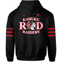 Red Raiders Zip Hoodie Kahuku School LT13 - Polynesian Pride