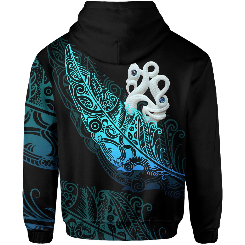 Custom Aotearoa Hoodie Fern Mix Manaia Matau LT13 - Polynesian Pride