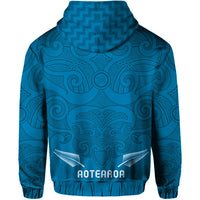 Maori 2021 Zip Hoodie Turquoise Aotearoa Tattoo LT13 - Polynesian Pride