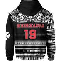(MAHEKANOA 19) Wallis and Futuna Rugby Hoodie Polynesian Clever Black Custom Text and Number - Polynesian Pride