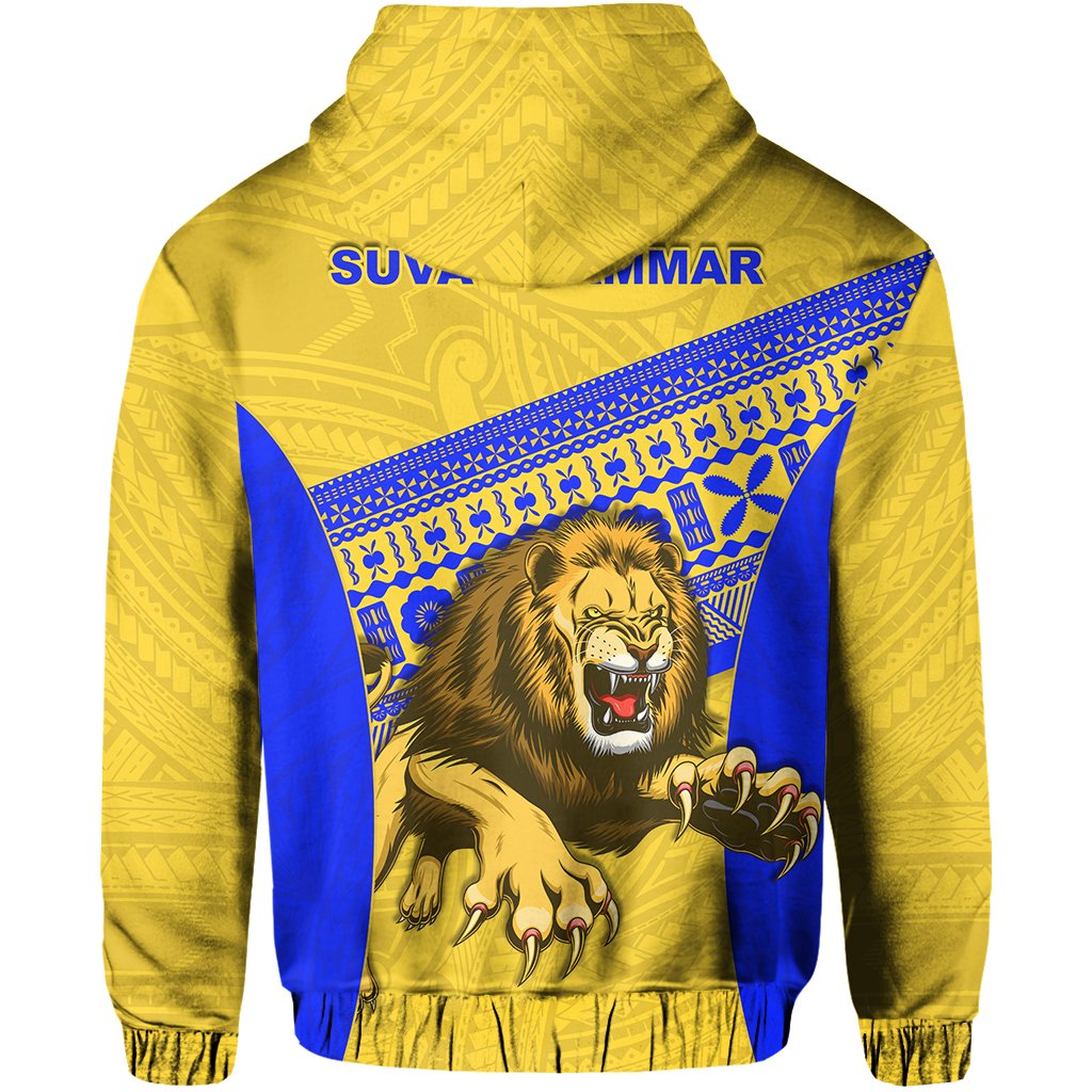 Suva Grammar Fashion Zip Hoodie (For Kid) Fiji School Version Lion Gold LT13 - Polynesian Pride
