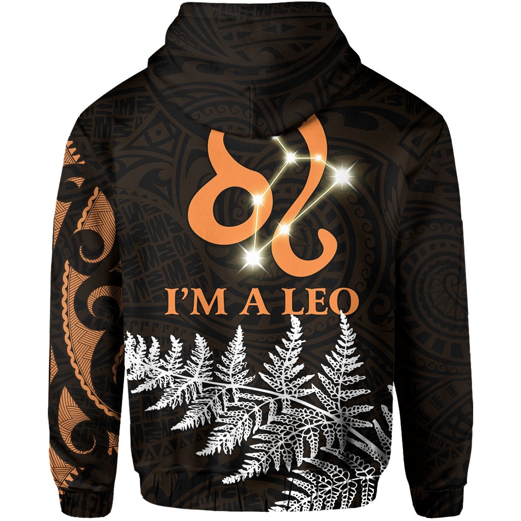 Leo Zodiac Style Maori Hoodie Orange Lion LT13 - Polynesian Pride