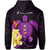 Hawaii Turtle Hoodie Hawaiian Flowers Version Purple Elegant LT13 - Polynesian Pride