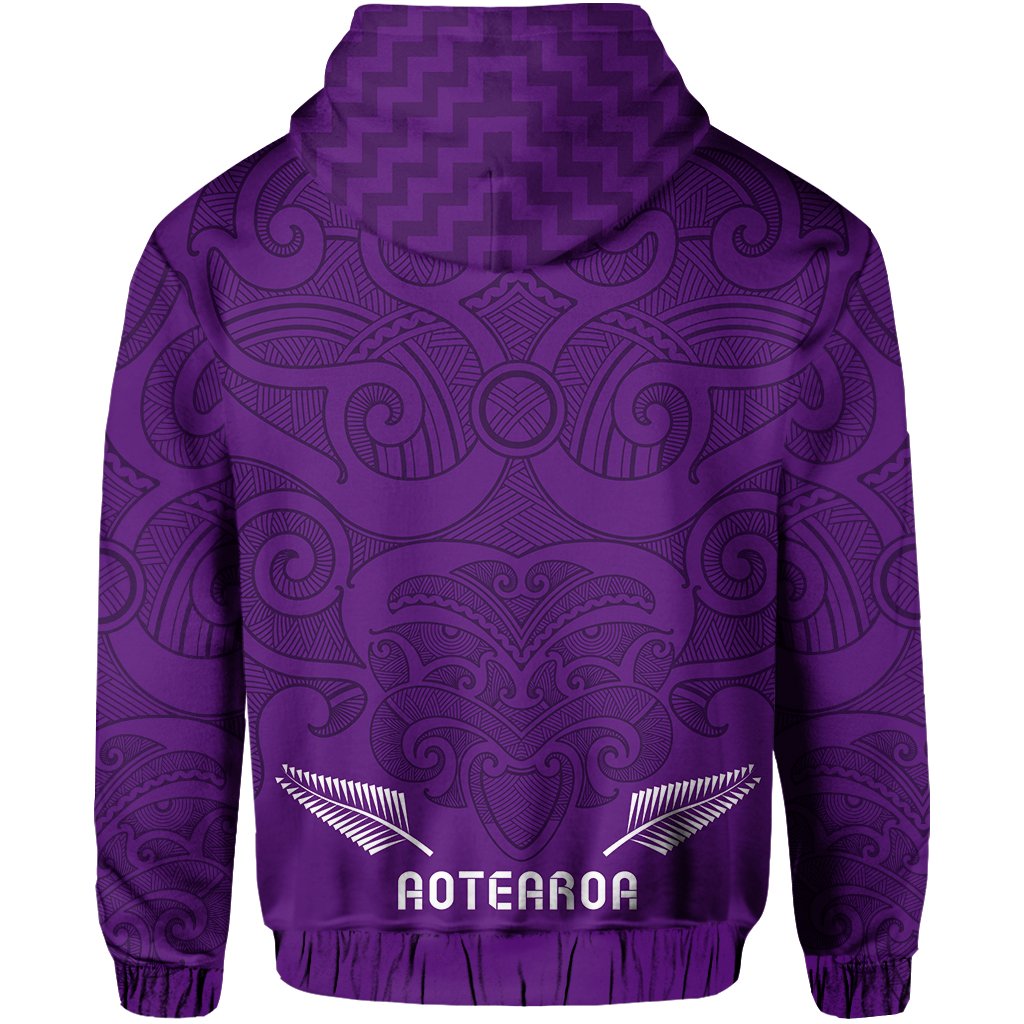 Maori 2021 Zip Hoodie Purple Aotearoa Tattoo LT13 - Polynesian Pride