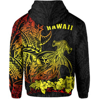 Hawaii Polynesian Zip Hoodie Wild Hammerhead Sharks Fresh Life LT13 - Polynesian Pride