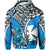 Wallis et Futuna Hoodie Polynesian Pattern and Hibiscus Flowers Version Blue LT13 - Polynesian Pride