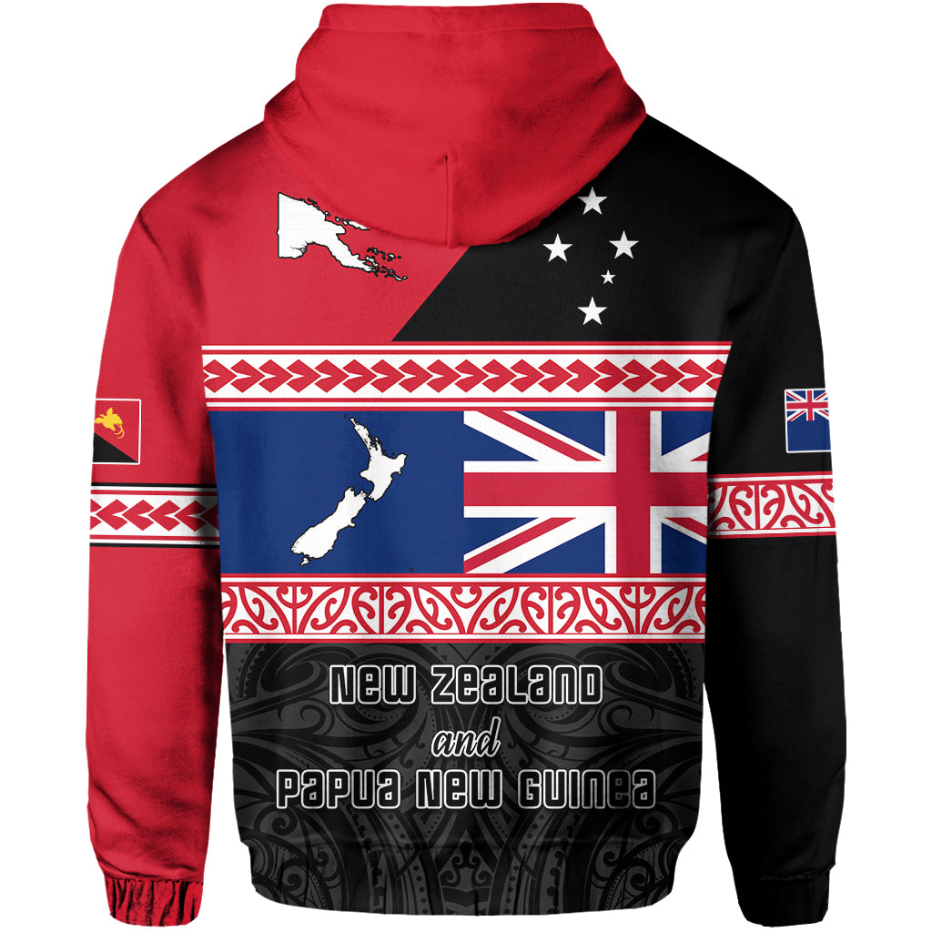 Custom Papua New Guinea New Zealand Hoodie Maori PNG and NZ LT13 - Polynesian Pride