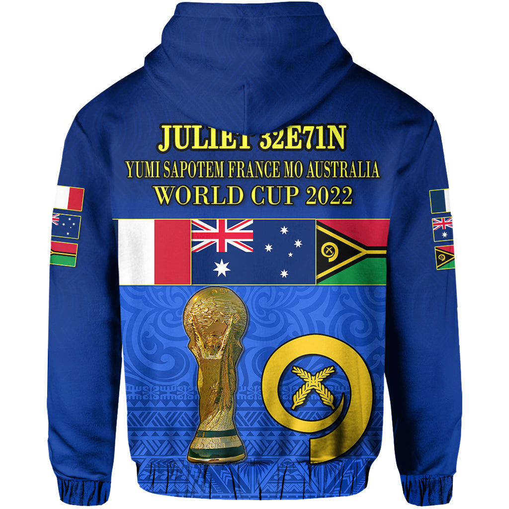 (JULIET 32E71N World Cup 2022) Vanuatu Hoodie Mix Australia and France Flag LT13 - Polynesian Pride
