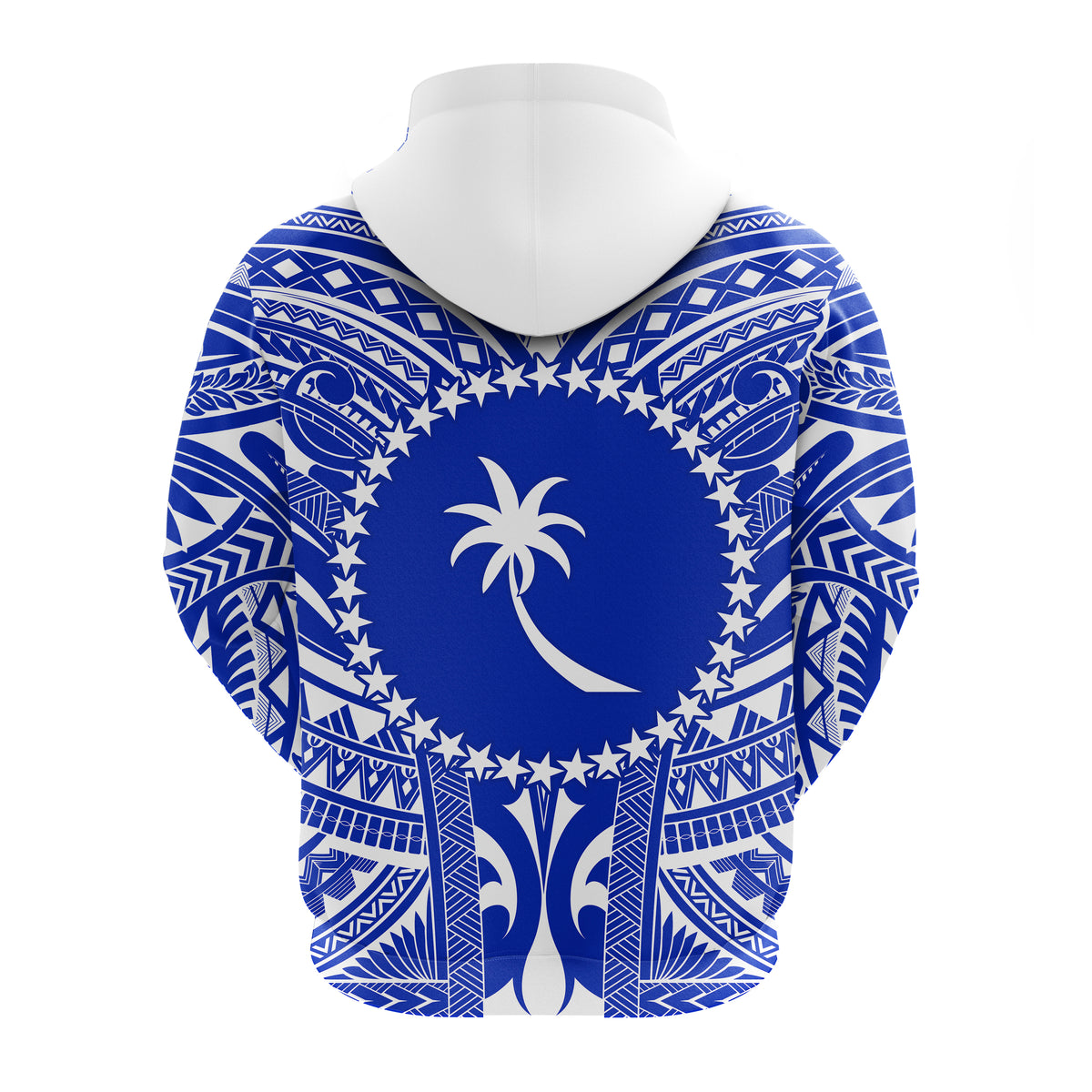 Chuuk Zip Hoodie Micronesia Simple Pattern White LT13 - Polynesian Pride