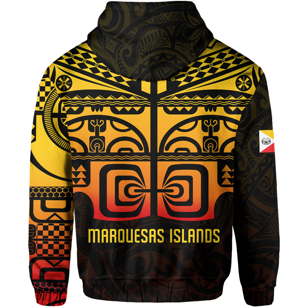 Marquesas Islands Tiki Hoodie Gradient Marquesan Tattoo LT13 - Polynesian Pride