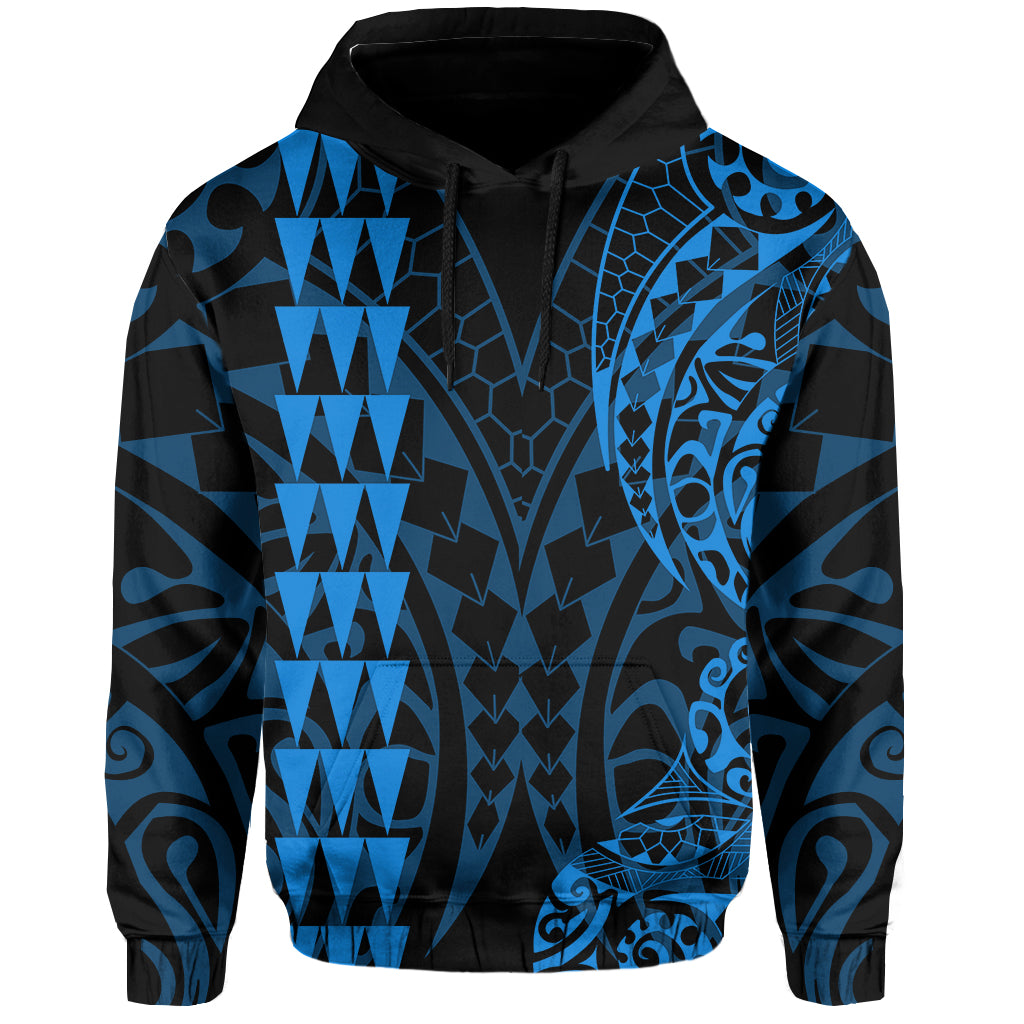 Kakau Polynesian Tribal Hoodie LT13 Blue - Polynesian Pride