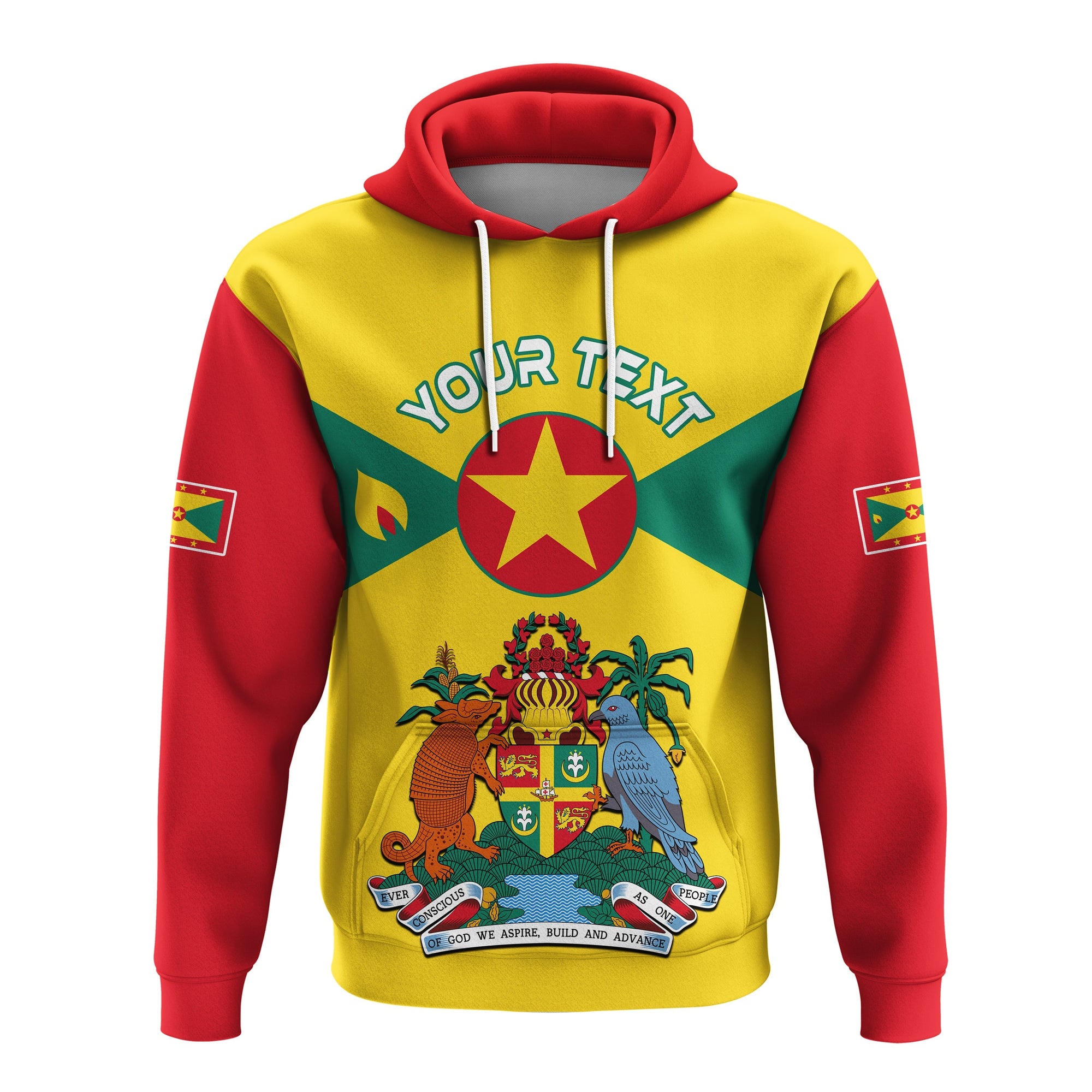 Custom Grenada Hoodie Power Grenada Mix Coat of Arms LT13 Art - Polynesian Pride