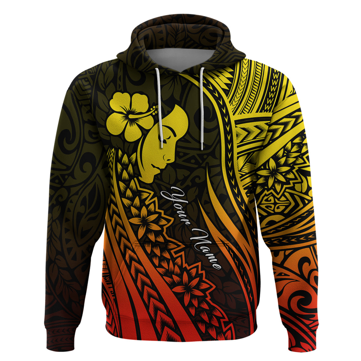 Custom Polynesian Valentine Couple Hoodie I LOVE YOU Hibiscus Style Special LT13 No Men - Polynesian Pride
