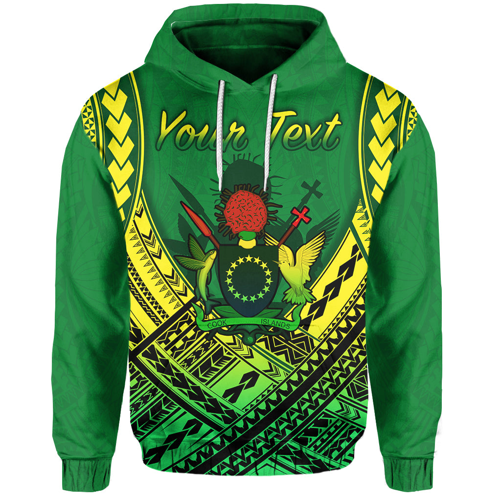 Custom Cook Islands Rugby Hoodie Simple Polynesian LT13 Unisex Green - Polynesian Pride