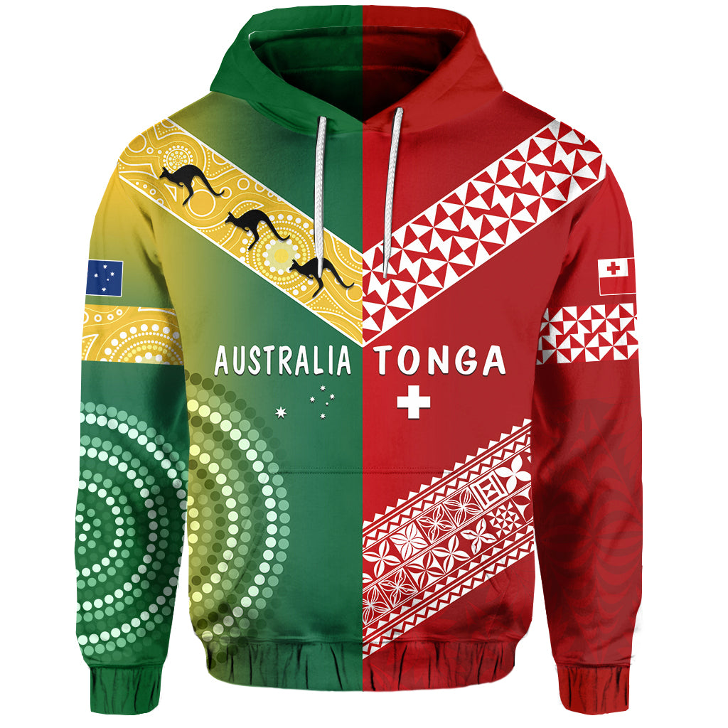 (UNUAKI TOKOLAHI) Australia and Tonga Zip Hoodie Version Special LT13 Unisex Red - Polynesian Pride