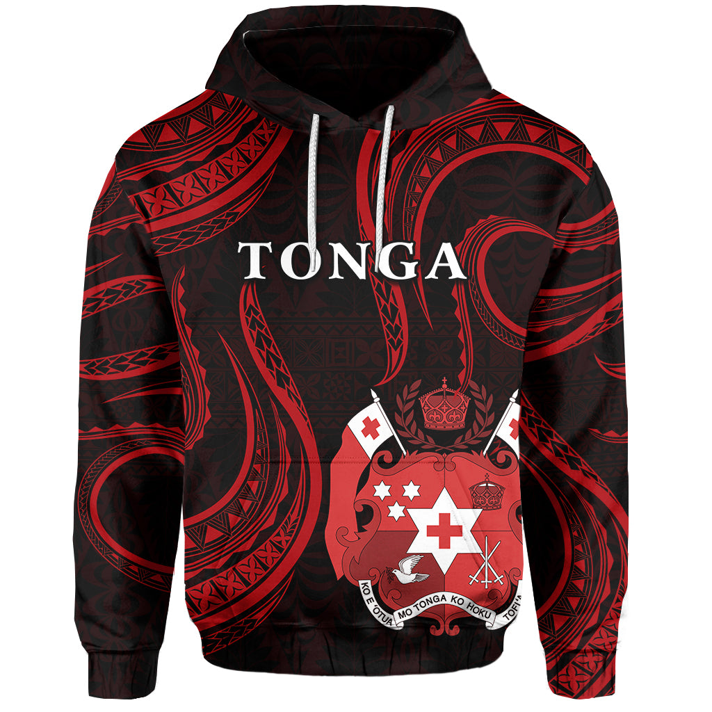 Tonga Pattern Hoodie Always Proud LT13 Unisex Red - Polynesian Pride