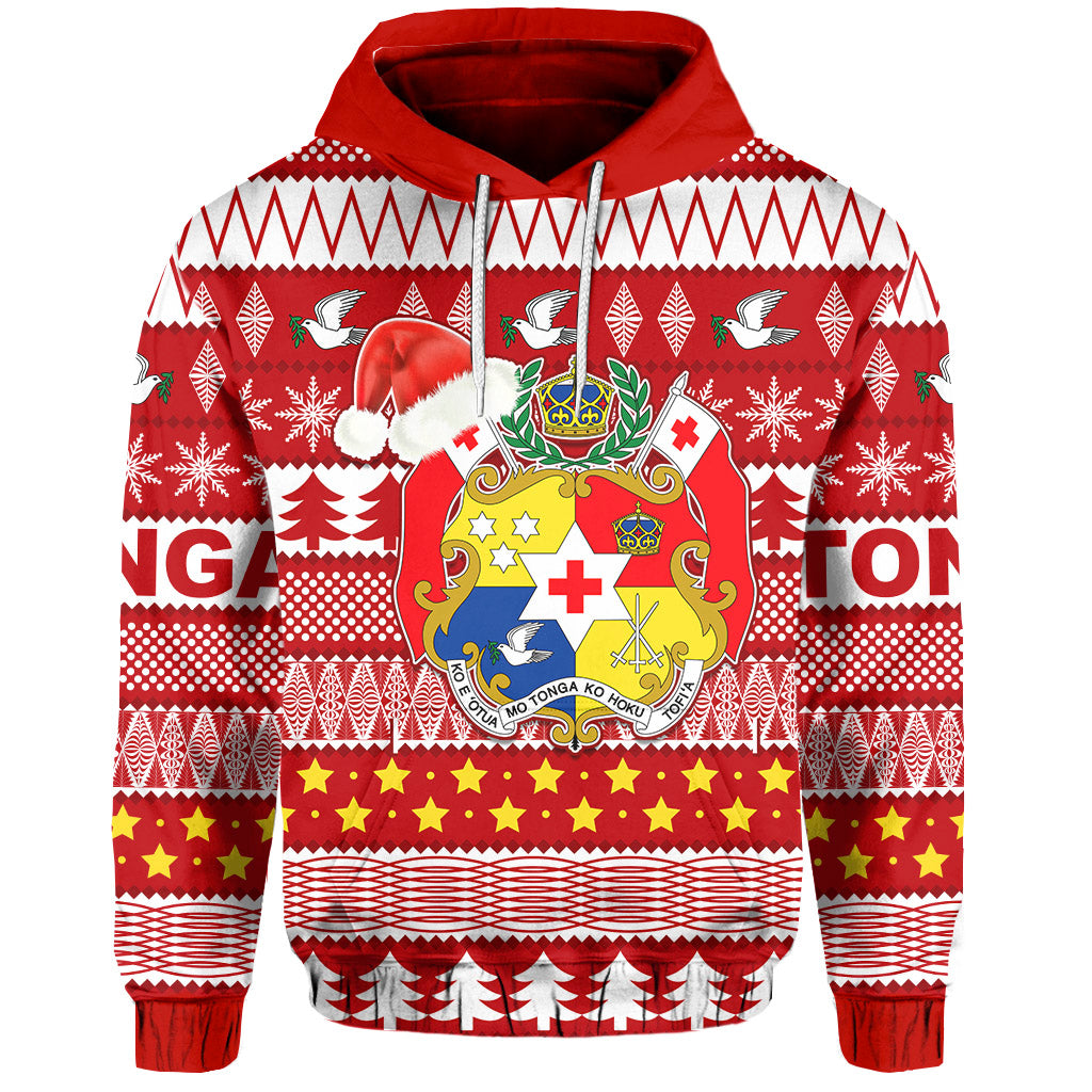 Custom Tonga Kilisimasi Fiefia Hoodie Merry Christmas with Tongan Pattern LT13 - Polynesian Pride