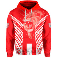 LABASA Football Hoodie Strong Lion of Fiji LT13 Unisex Red - Polynesian Pride