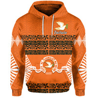 Tailulu College Hoodie Tonga Pattern LT13 Unisex Orange - Polynesian Pride