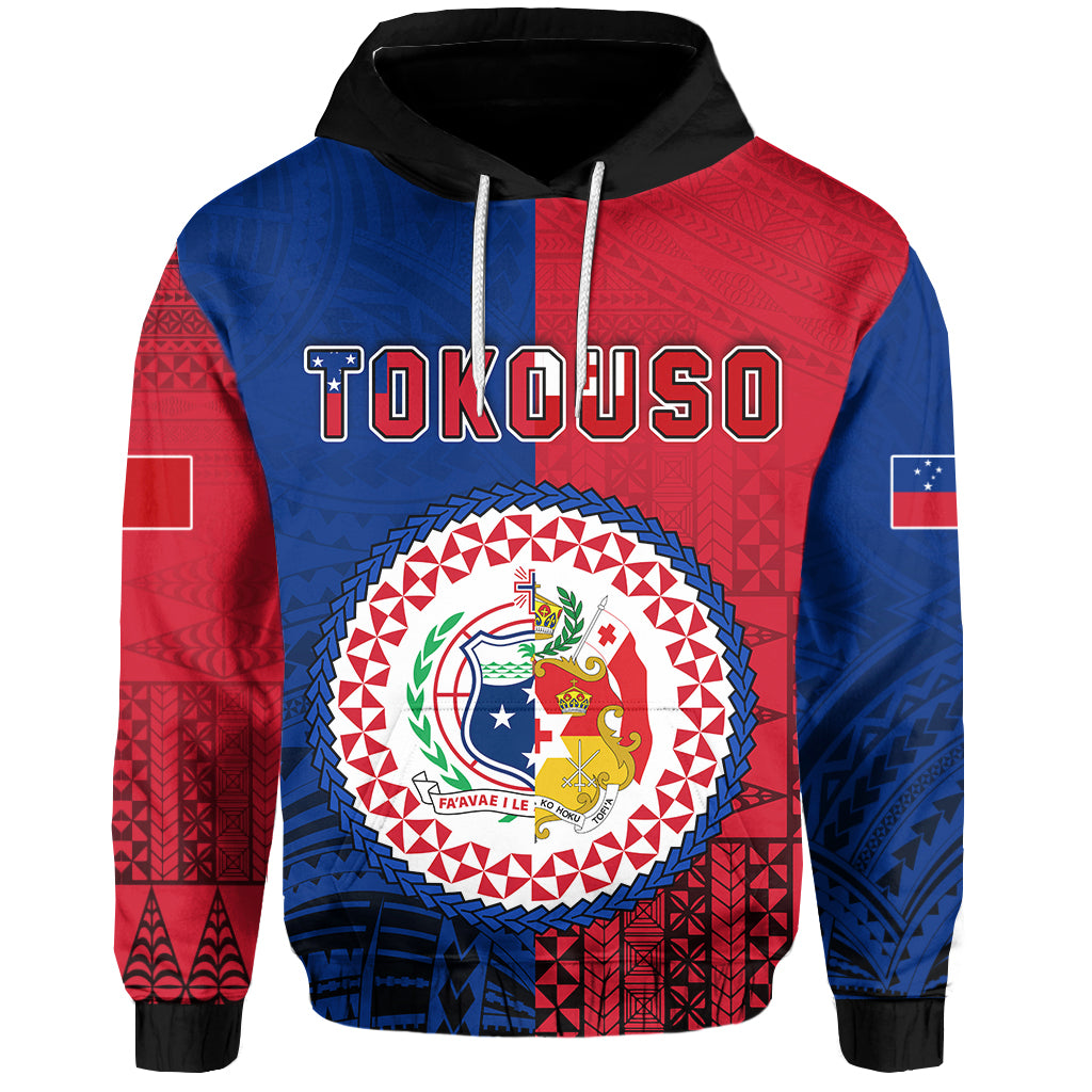 TokoUso Hoodie Tonga and Samoa Together LT13 Unisex Blue - Polynesian Pride