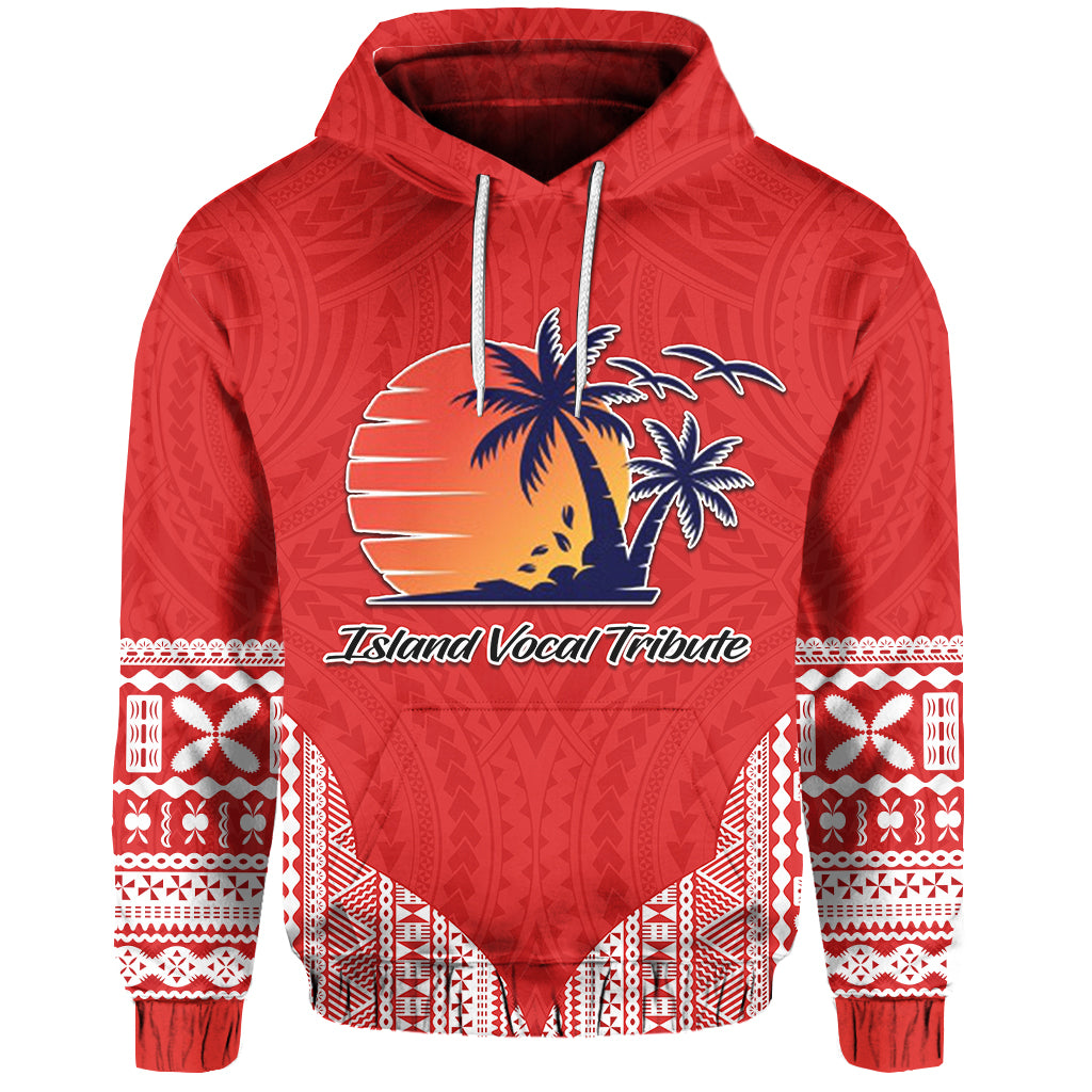 Island Vocal Tribute Hoodie Mix Pattern LT13 Unisex Red - Polynesian Pride