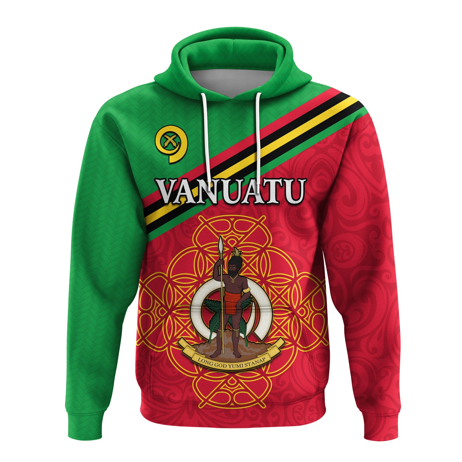 Vanuatu Hoodie Pattern Sand Drawing LT13 Unisex Red - Polynesian Pride