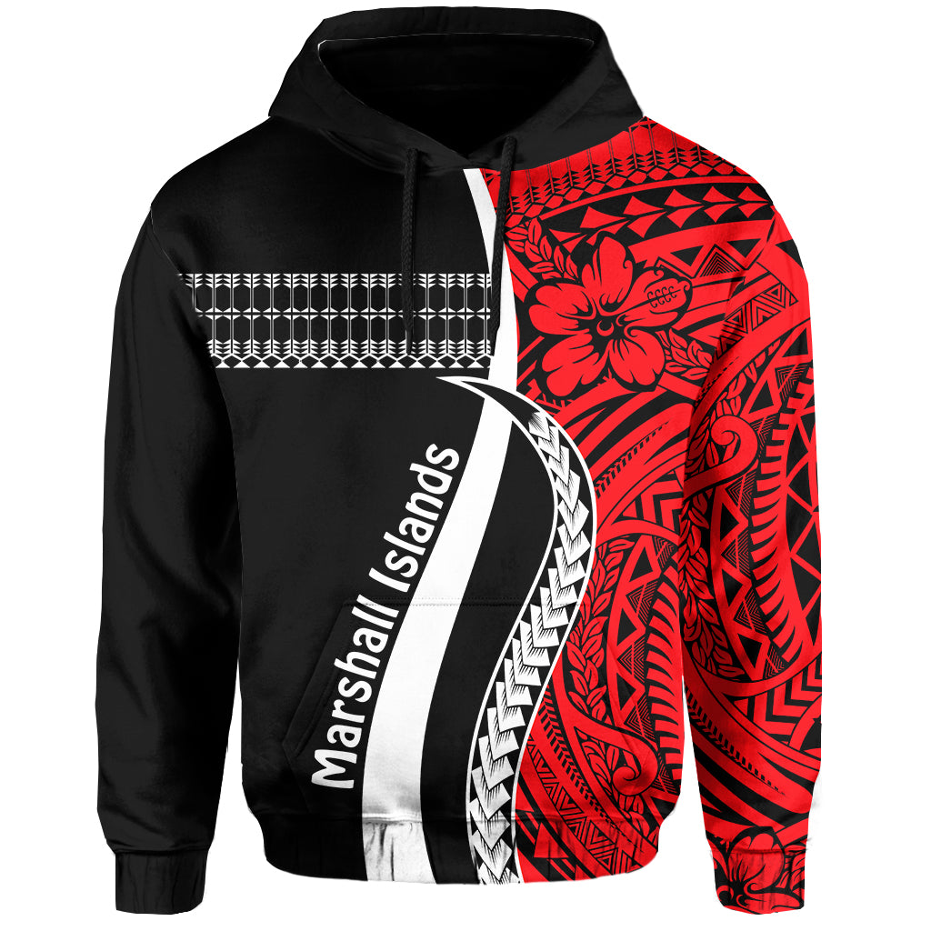 Marshall Islands Hoodie Simple Pattern Version Red LT13 Unisex Red - Polynesian Pride