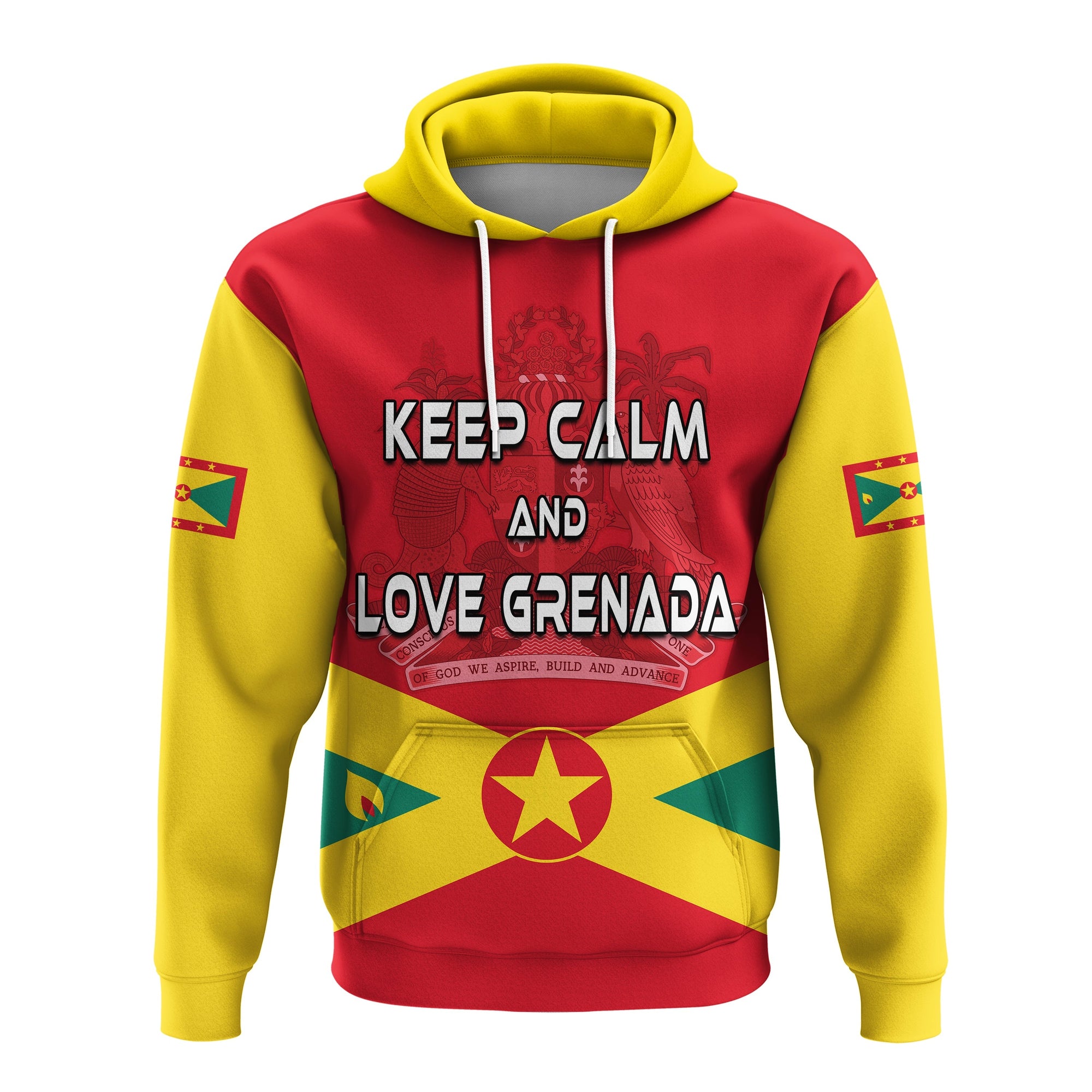 Grenada Hoodie Keep Calm and Love Grenada LT13 Art - Polynesian Pride