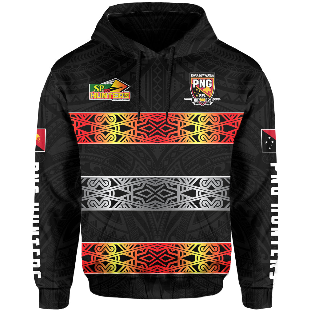 The Hunters PNG Hoodie Papua New Guinea Hunters Rugby LT13 Unisex Black - Polynesian Pride