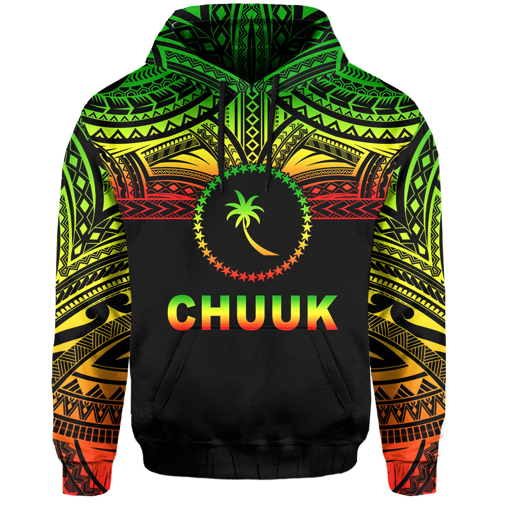 Chuuk Flag Hoodie Micronesia Style Reggae LT13 Unisex Reggae - Polynesian Pride