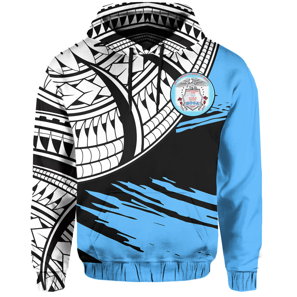 Bucalevu Secondary School Hoodie Style With Claw Pattern LT13 Hoodie Blue - Polynesian Pride