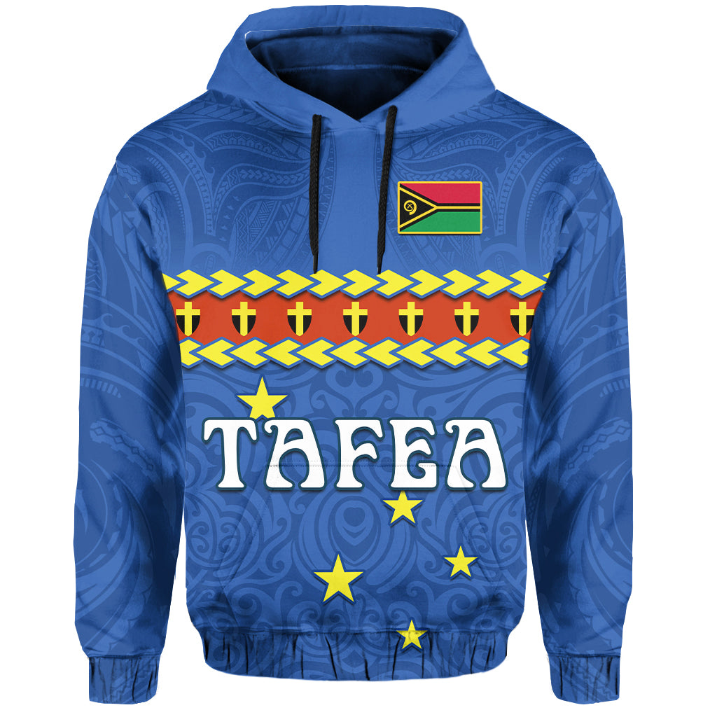 Custom Tafea Province Hoodie Vanuatu Pig Tusk Polynesian Flag Style LT14 Hoodie Blue - Polynesian Pride