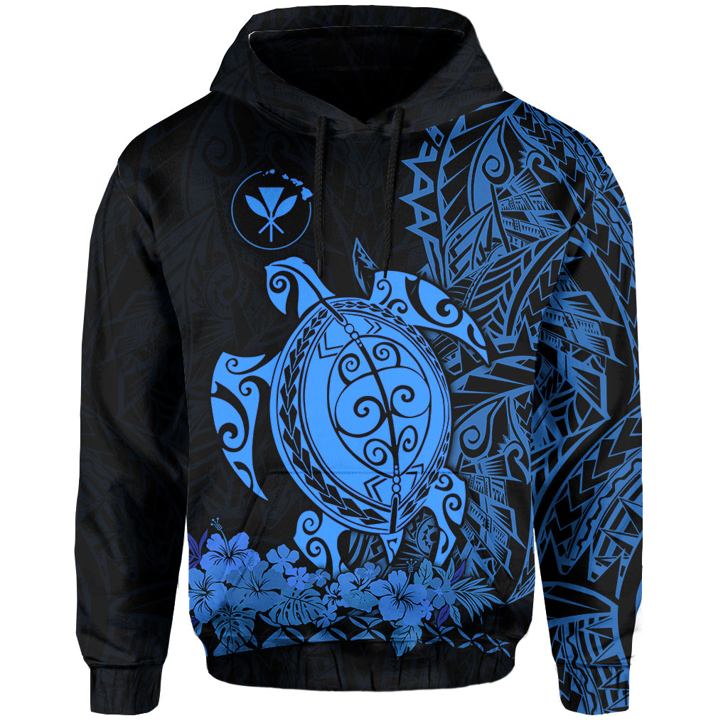 Hawaii Polynesian Hoodie Blue Sea Turtles Hawaiian LT13 Unisex Blue - Polynesian Pride