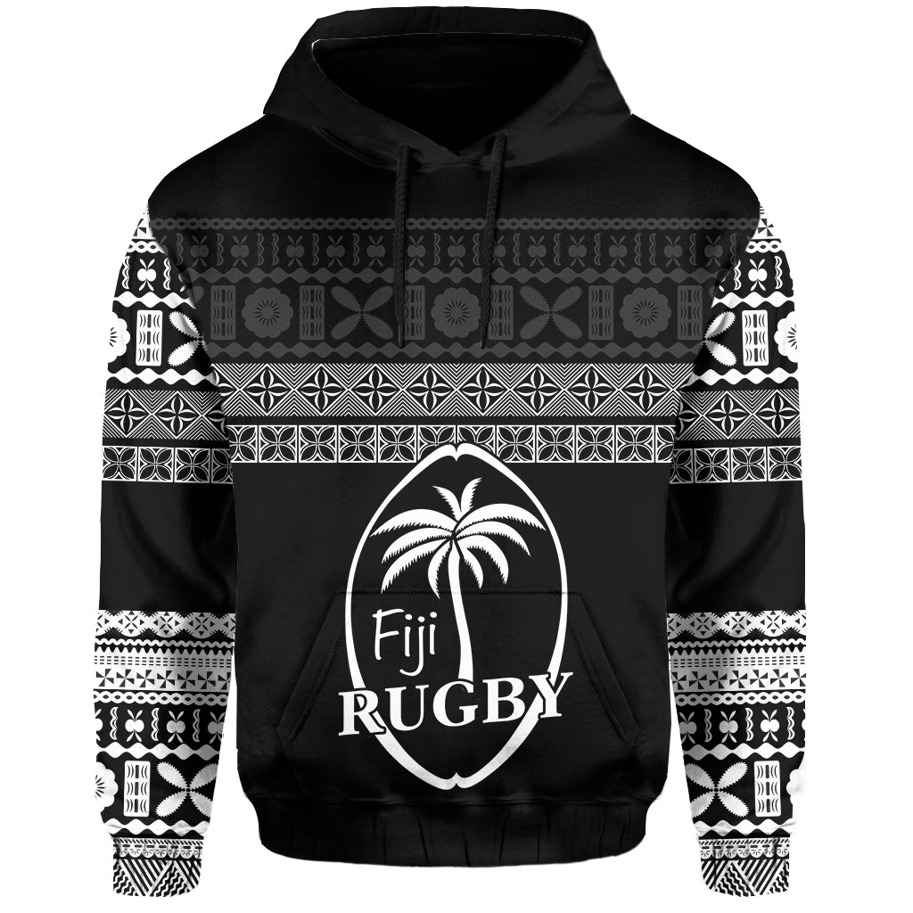 Fiji Rugby Hoodie Lifestyle 2022 Flying Fijians LT13 Unisex Black - Polynesian Pride