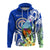 Custom Northern Mariana Islands Hoodie Mariana Fruit Dove Mix Frangipani Flowers LT13 Hoodie Blue - Polynesian Pride