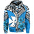 Custom Wallis et Futuna Hoodie Polynesian Pattern and Hibiscus Flowers Version Blue LT13 Blue - Polynesian Pride