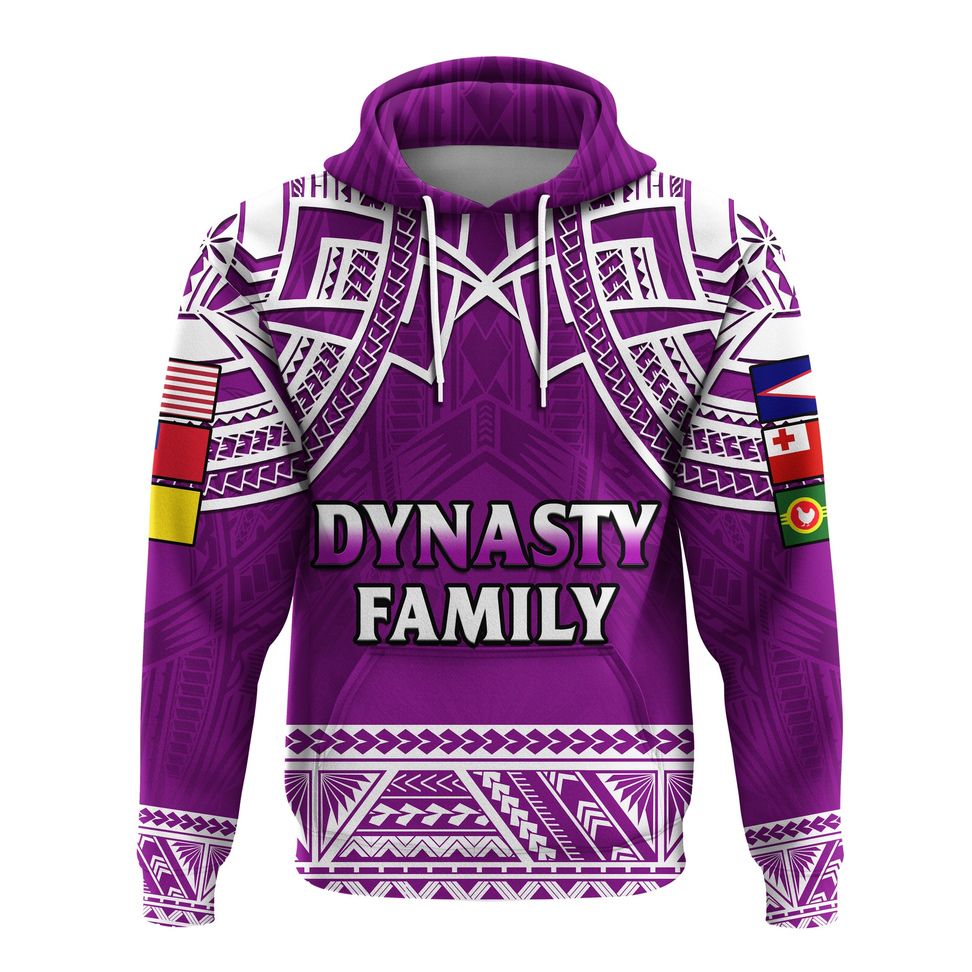 Custom Dynasty Family Hoodie Purple Polynesian Pattern LT14 - Polynesian Pride