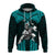 Custom Hawaii Hoodiean Warrior With Weapon Polynesian Ver.02 LT14 Pullover Hoodie Turquoise - Polynesian Pride