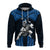 Custom Hawaii Hoodiean Warrior With Weapon Polynesian Ver.06 LT14 Pullover Hoodie Blue - Polynesian Pride