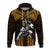 Custom Hawaii Hoodiean Warrior With Weapon Polynesian Ver.07 LT14 Zip Hoodie Gold - Polynesian Pride