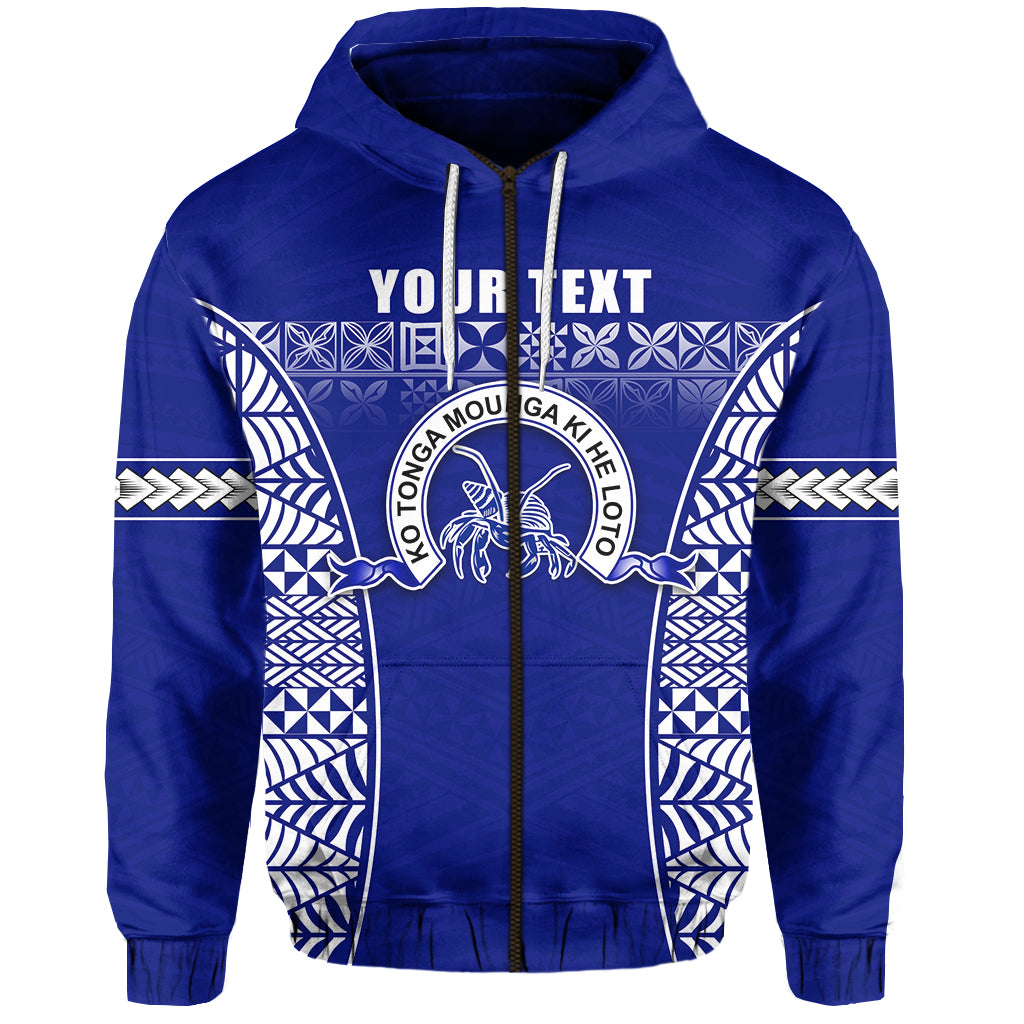 Custom Taufaahau Pilolevu Zip Hoodie Ngatu Tongan LT13 Unisex Blue - Polynesian Pride