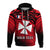 Custom Uvea Chiefdom Wallis et Futuna Hoodie Polynesian Pattern and Flag LT13 Zip Hoodie Red - Polynesian Pride