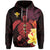 Custom Hawaii Turtle Zip Hoodie Hawaiian Flowers Version Red Elegant LT13 - Polynesian Pride