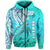 Hawaiian Islands Zip Hoodie Turtle Mix Hawaii Polynesian LT13 Unisex Blue - Polynesian Pride