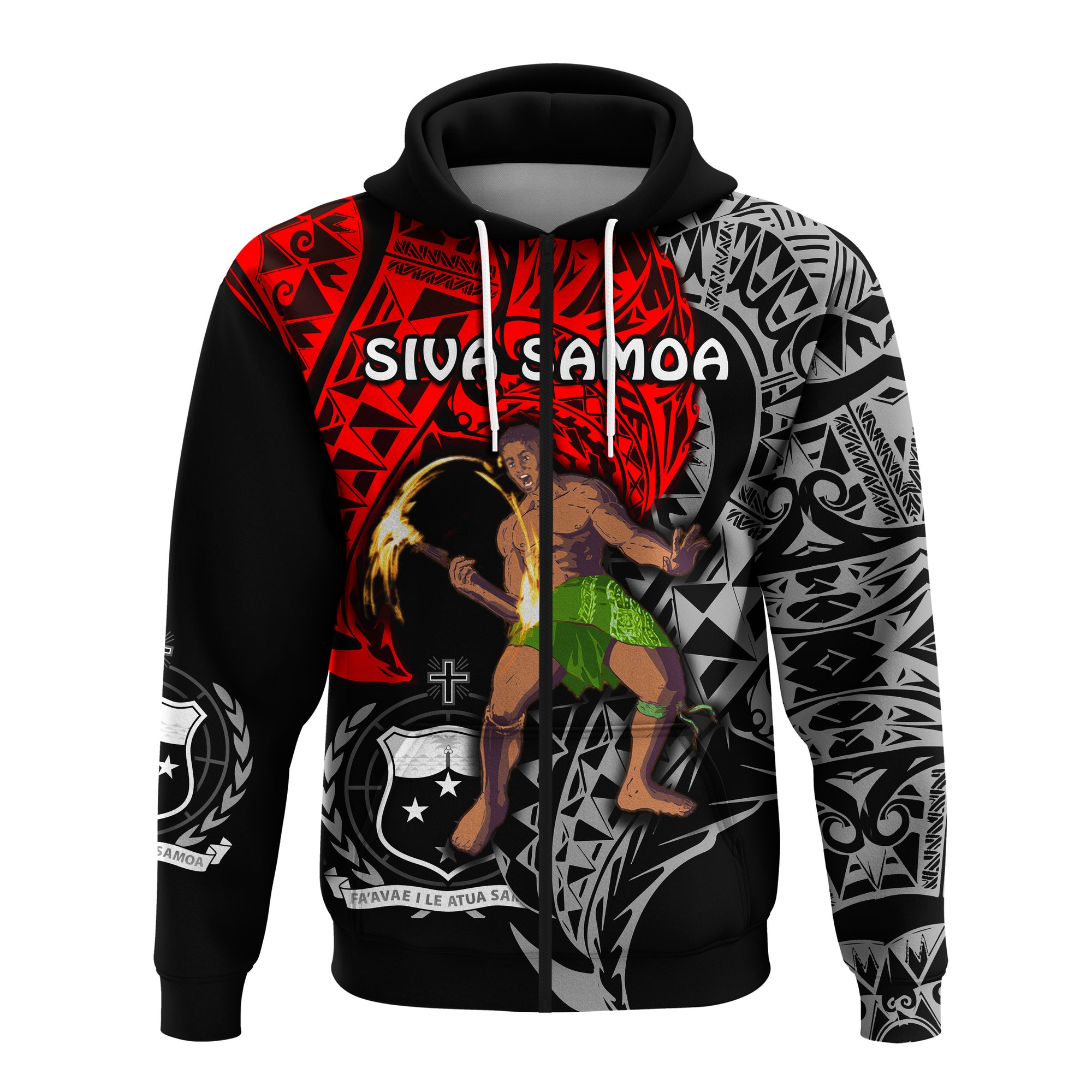 Siva Samoa Zip Hoodie Samoan Dance Mix Red Polynesian LT13 Unisex Red - Polynesian Pride