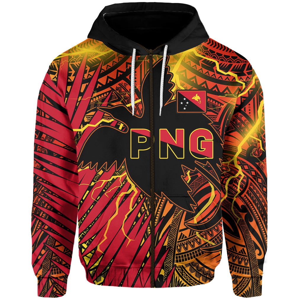 Papua New Guinea Zip Hoodie Style Stalwart Polynesian LT13 Unisex Black - Polynesian Pride