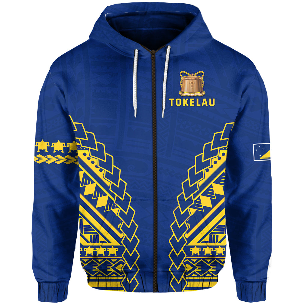 Tokelau Polynesian Zip Hoodie LT13 Unisex Blue - Polynesian Pride