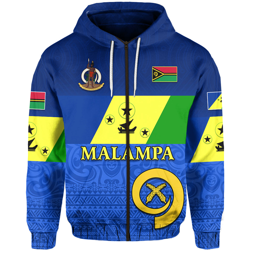 Malampa Province Zip Hoodie Vanuatu Proud LT13 Unisex Blue - Polynesian Pride