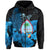 Guam Seal Zip Hoodie Polynesian Turtle with Flowers Version Blue LT13 Unisex Blue - Polynesian Pride